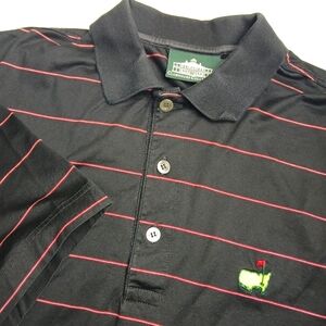 Masters Clubhouse Collection Logo Black Red‎ Penstripe Golf Polo Medium